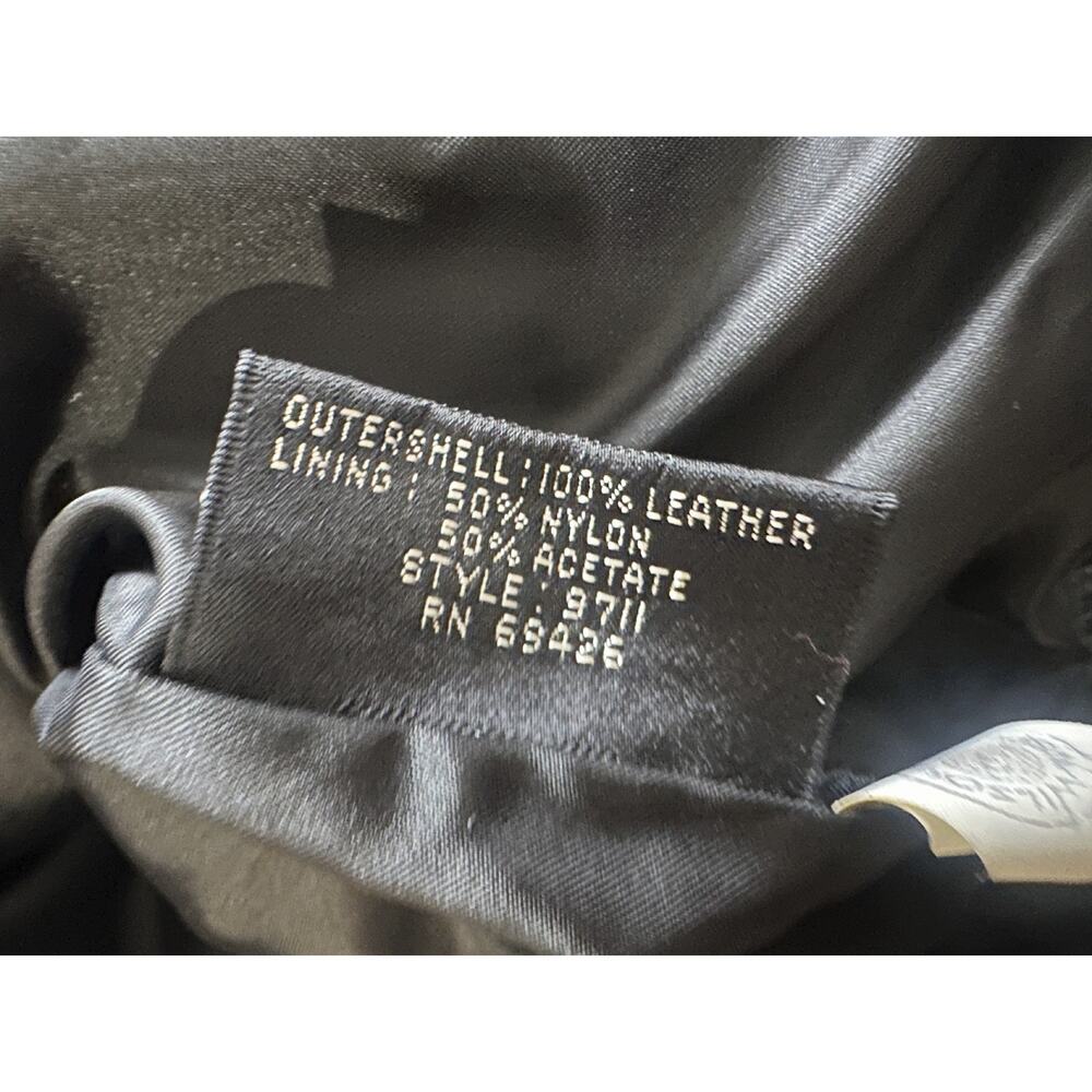 Vintage Wilsons Leather Bomber Motorcycle Jacket Asymmetric Zip Moto Black XL - Picture 14 of 16